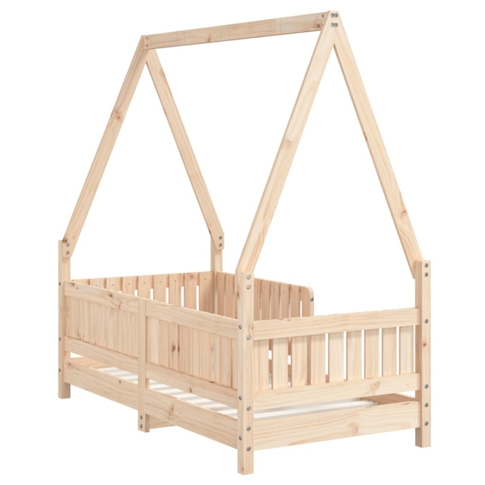 Estructura de cama para niños madera maciza de pino 70x140