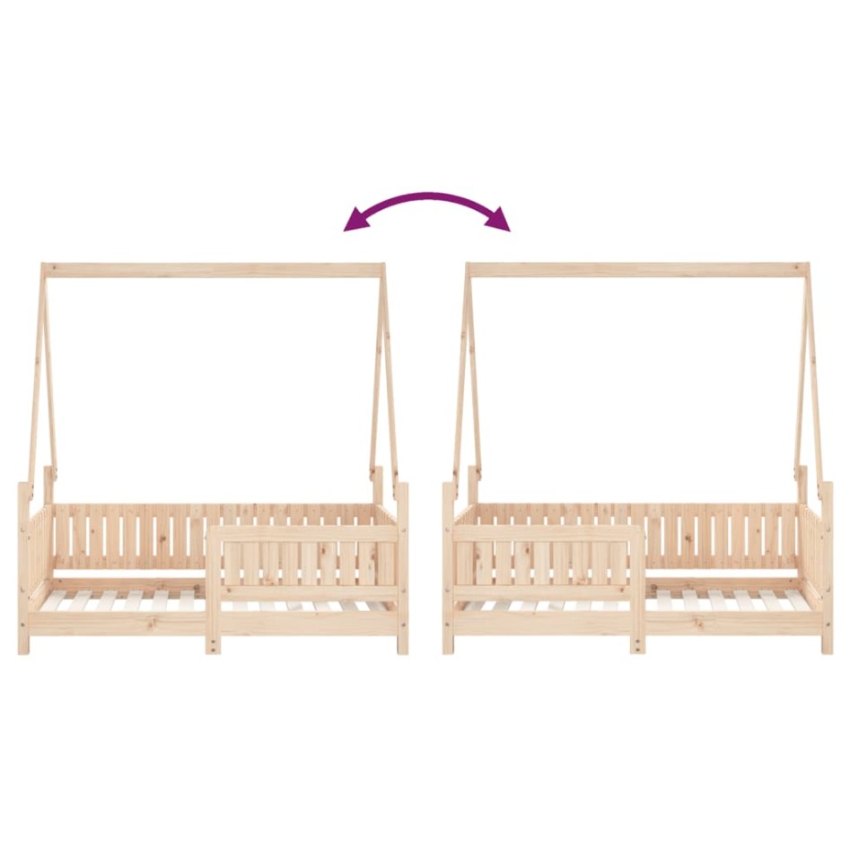Estructura de cama para niños madera maciza de pino 70x140