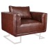 Sillón cubo con patas cromadas y cuero artificial