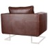 Sillón cubo con patas cromadas y cuero artificial