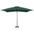 Sombrilla voladiza con poste de aluminio verde 250x250