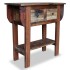 Mesa consola de madera reciclada mixta 80x35x80