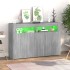 Aparador con luces LED gris Sonoma 115,5x30x75