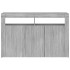 Aparador con luces LED gris Sonoma 115,5x30x75