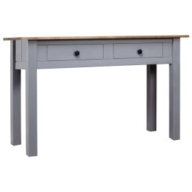 Mesa consola madera maciza pino estilo Panamá gris 110x40x72