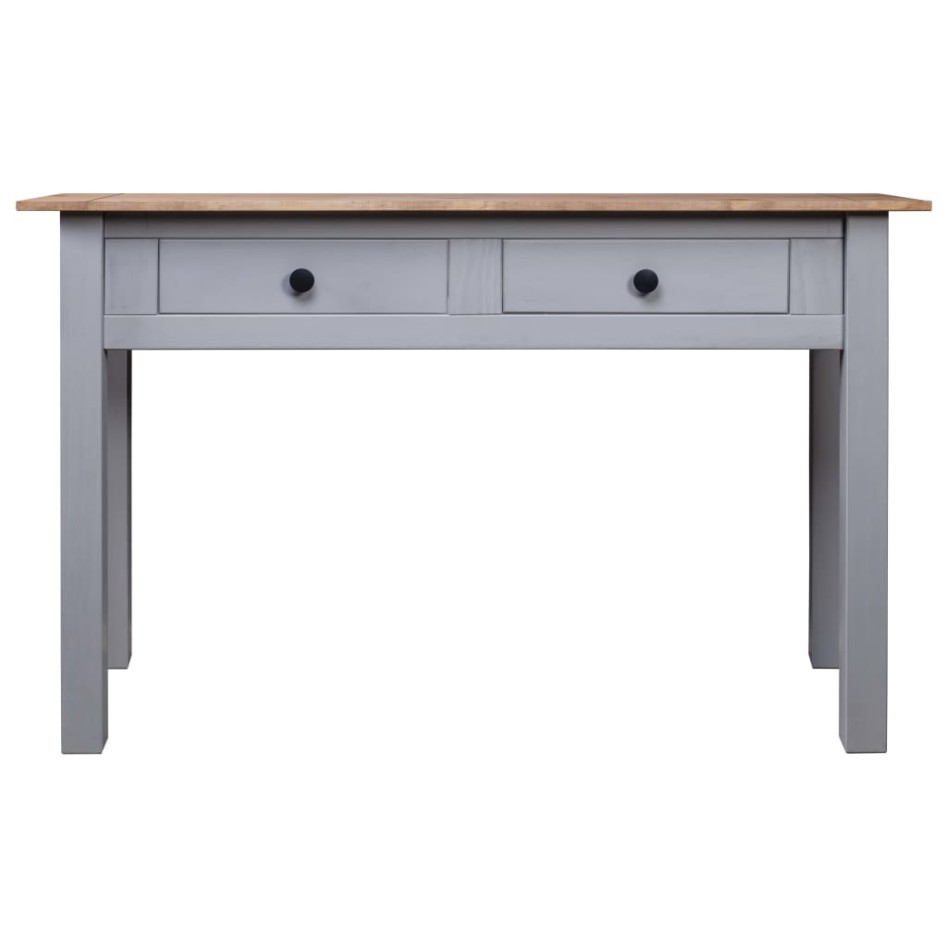 Mesa consola madera maciza pino estilo Panamá gris 110x40x72