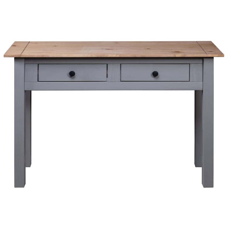 Mesa consola madera maciza pino estilo Panamá gris 110x40x72