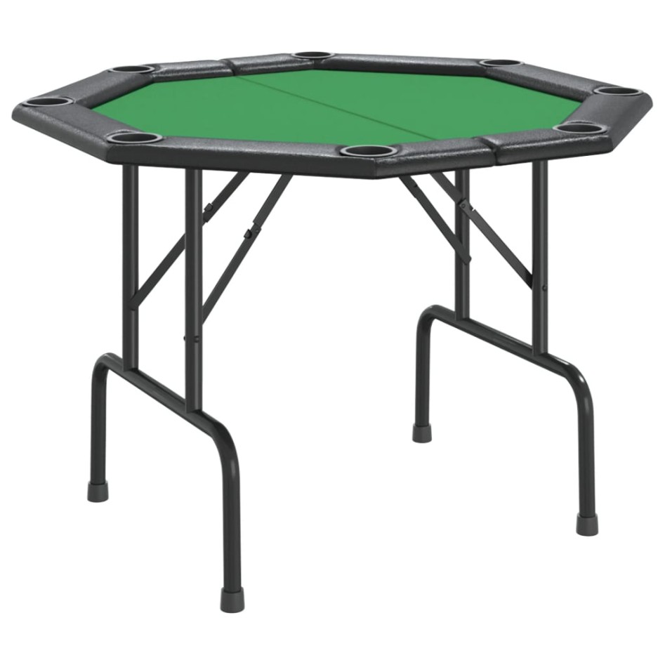 Mesa de póquer plegable para 8 jugadores verde 108x108x75