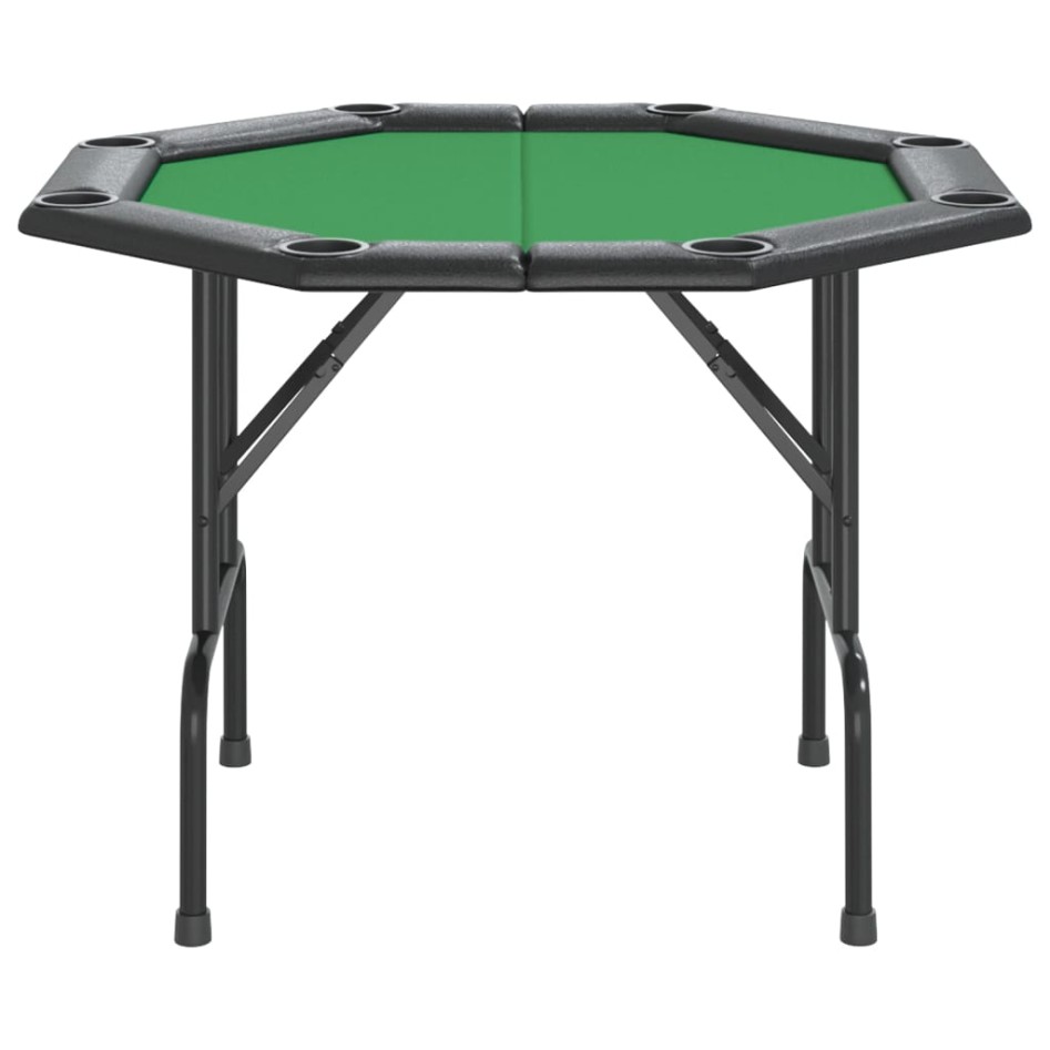 Mesa de póquer plegable para 8 jugadores verde 108x108x75