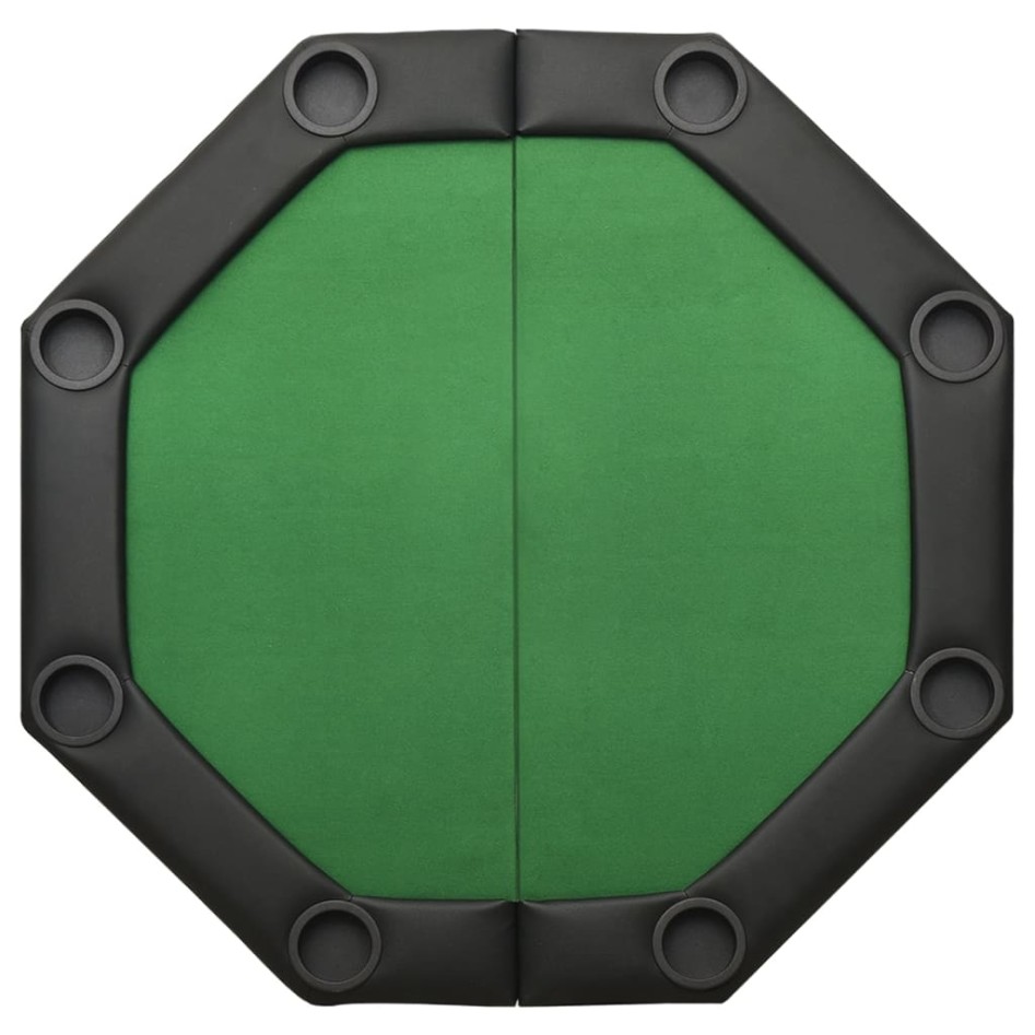 Mesa de póquer plegable para 8 jugadores verde 108x108x75
