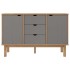 Aparador OTTA madera maciza pino marrón y gris 113,5x43x73
