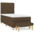 Cama box spring con colchón tela marrón oscuro 90x200