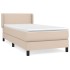 Cama box spring con colchón cuero sintético capuchino 90x190