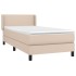 Cama box spring con colchón cuero sintético capuchino 90x190