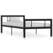 Estructura de cama sin colchón metal blanco y negro 90x200 cm
