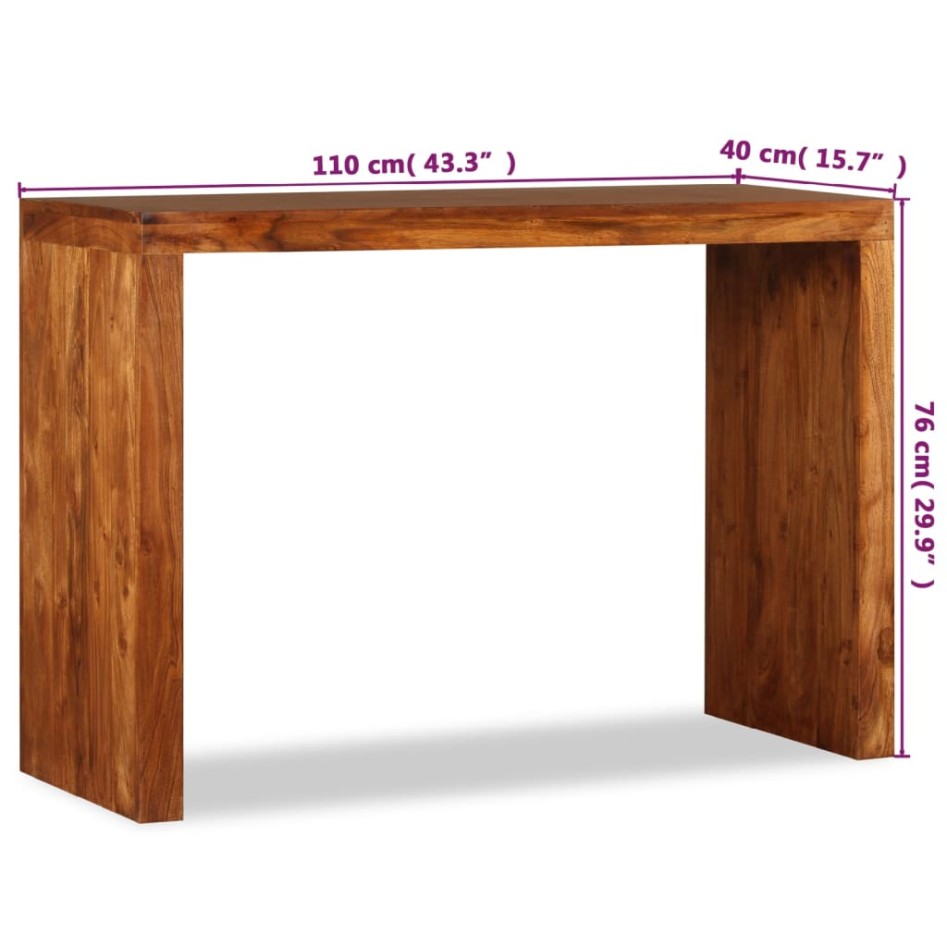 Mesa consola Madera sólida con acabado miel 110x40x76