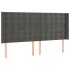 Cama box spring con colchón terciopelo gris oscuro 160x200
