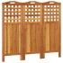 Biombo de 3 paneles de madera maciza de acacia 121,5x2x115