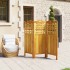 Biombo de 3 paneles de madera maciza de acacia 121,5x2x115