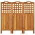 Biombo de 3 paneles de madera maciza de acacia 121,5x2x115