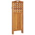 Biombo de 3 paneles de madera maciza de acacia 121,5x2x115