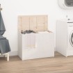 Baúl para la colada madera maciza de pino blanco 88,5x44x66 cm