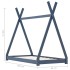 Estructura de cama infantil madera maciza pino gris 80x160