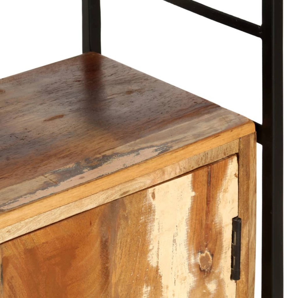 Estantería de 4 niveles madera maciza reciclada 124x30x180