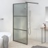 Mampara de ducha accesible vidrio ESG oscuro negro 100x195