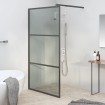 Mampara de ducha accesible vidrio ESG oscuro negro 100x195 cm