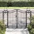 Puerta de jardín de hierro forjado negro 121x8x100