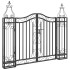 Puerta de jardín de hierro forjado negro 121x8x100