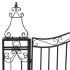 Puerta de jardín de hierro forjado negro 121x8x100