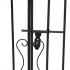 Puerta de jardín de hierro forjado negro 121x8x100
