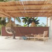 Toldo lateral retráctil de jardín marrón 117x600 cm