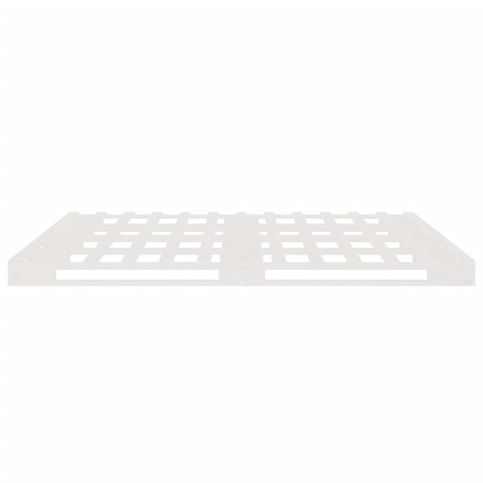 Cama de palets de madera maciza de pino blanca 200x200