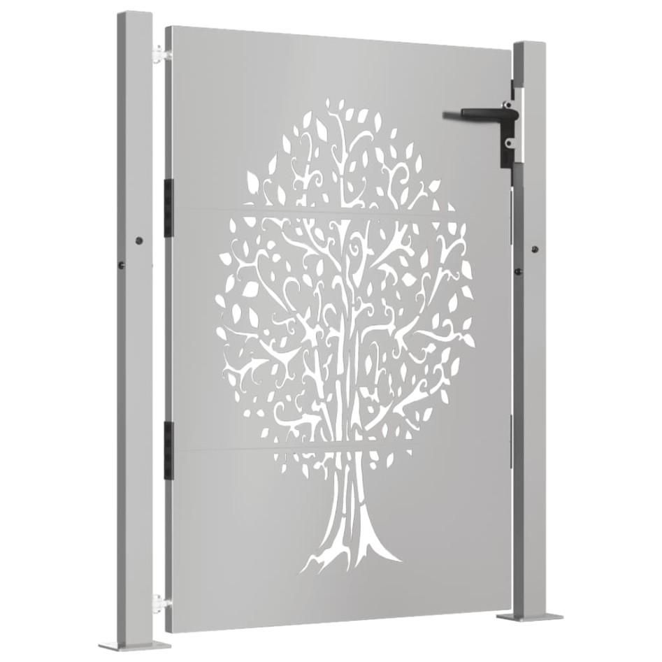 Puerta de jardín acero corten diseño árbol 105x155