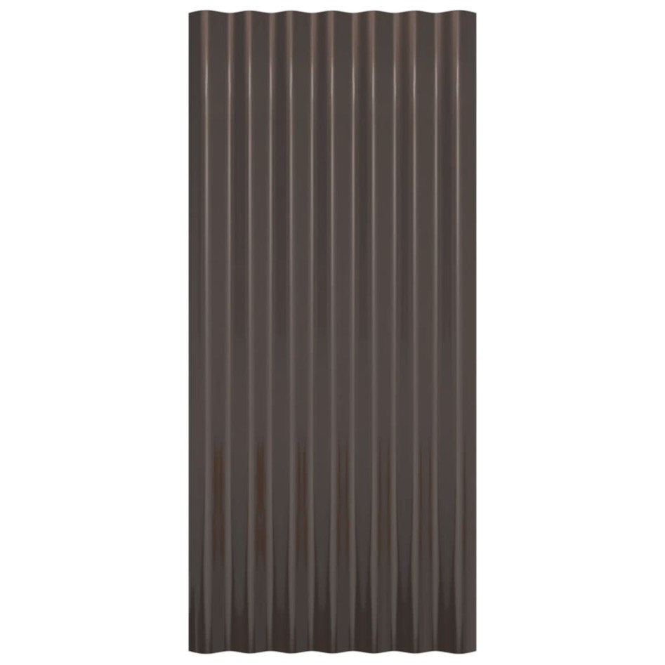 Paneles de tejado 36 unidades acero recubierto marrón 80x36