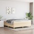 Cama box spring con colchón tela color crema 160x200