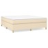 Cama box spring con colchón tela color crema 160x200