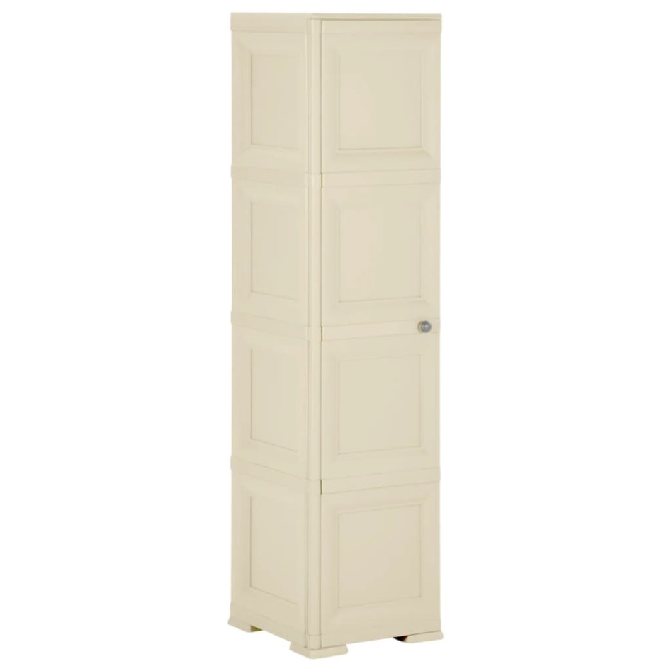 Armario de plástico diseño madera blanco angora 40x43x164