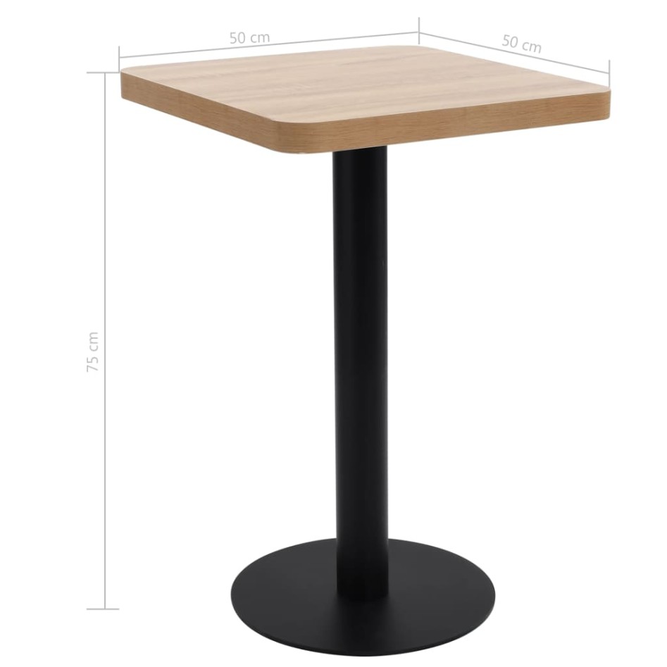 Mesa de bistró MDF marrón claro 50x50