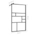Mampara ducha accesible vidrio ESG transparente negro 90x195