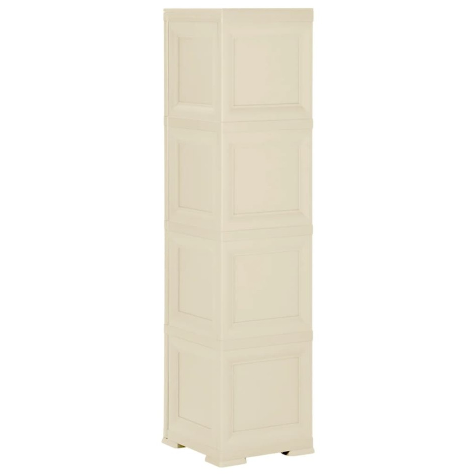 Armario de plástico diseño madera blanco angora 40x43x164