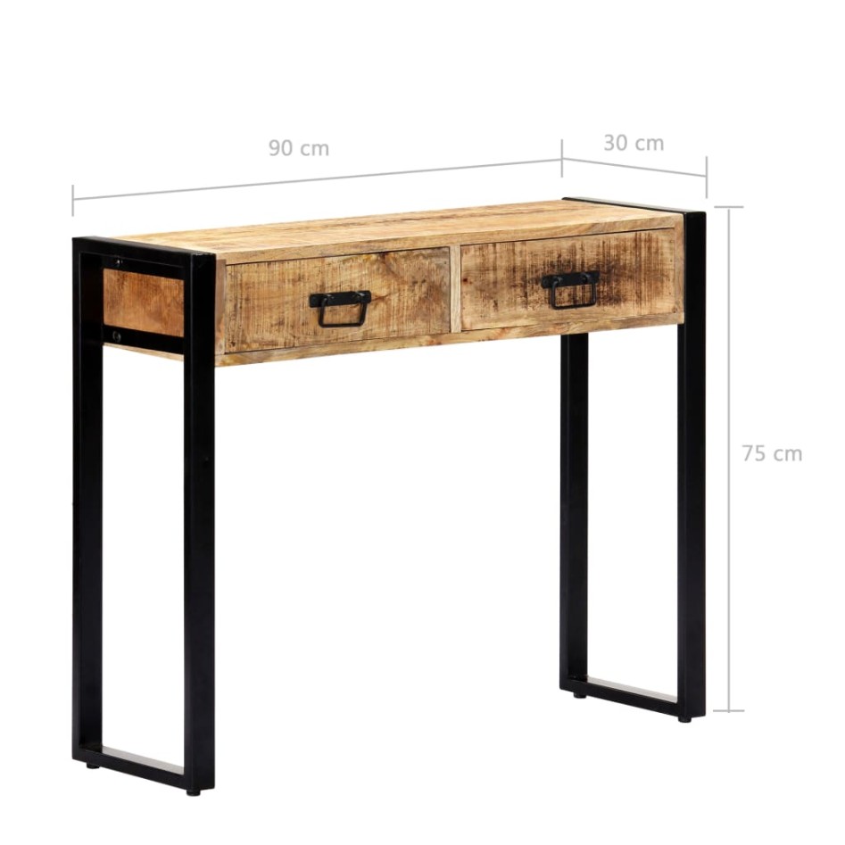 Mesa consola de madera maciza de mango 90x30x75