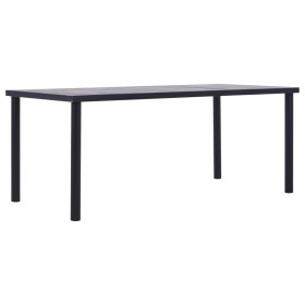 Mesa de comedor de MDF negro y gris hormigón 200x100x75