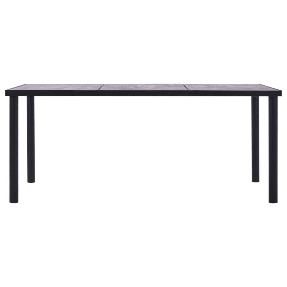 Mesa de comedor de MDF negro y gris hormigón 200x100x75