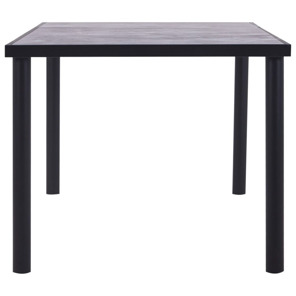 Mesa de comedor de MDF negro y gris hormigón 200x100x75
