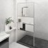 Mampara ducha con estante vidrio ESG y aluminio cromo