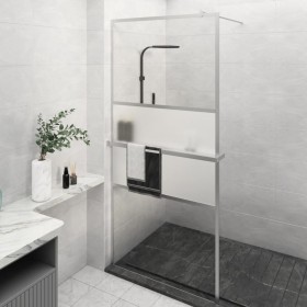 Mampara ducha con estante vidrio ESG y aluminio cromo